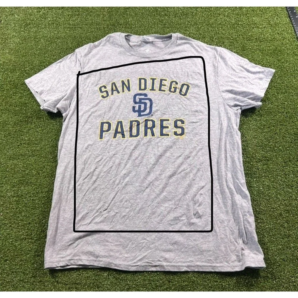 San Diego Padres MLB Short Sleeve Tee Gray Mens Size L NWOT